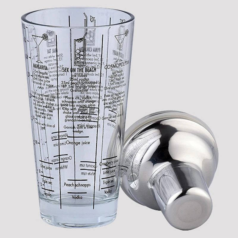 Горячая новинка 400 мл бутылка Смешанная основная стеклянная прозрачная шкала