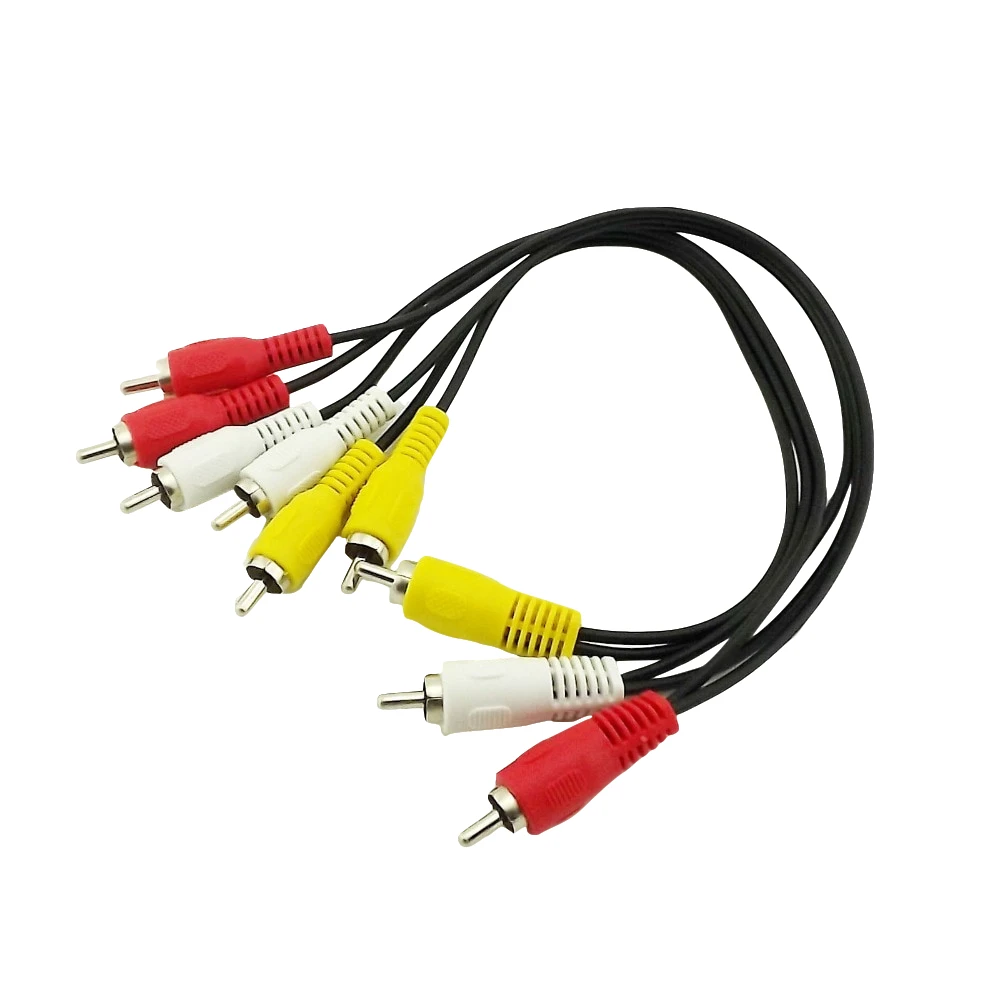20 шт. композитный 3RCA штекер к 6RCA Штекер Аудио Видео штекеру Удлинительный шнур 1