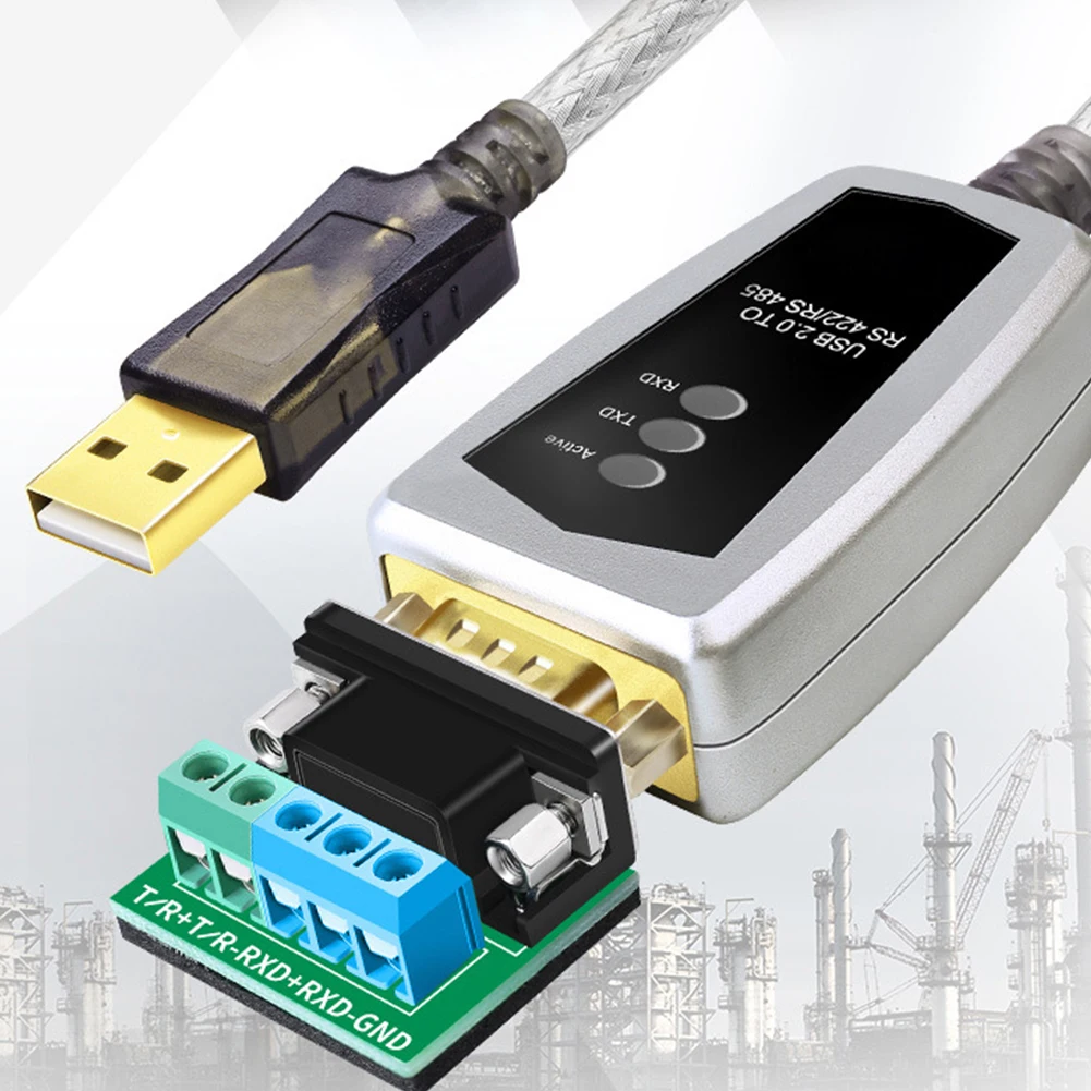 

0.5m Signal Converter Cable Stable Automatic Industrial Adapter DB9 Serial Technology Connector USB To RS485/422 Transfer Line