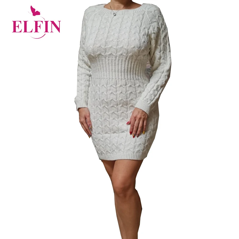 Женское трикотажное мини платье однотонное облегающее с длинным рукавом и