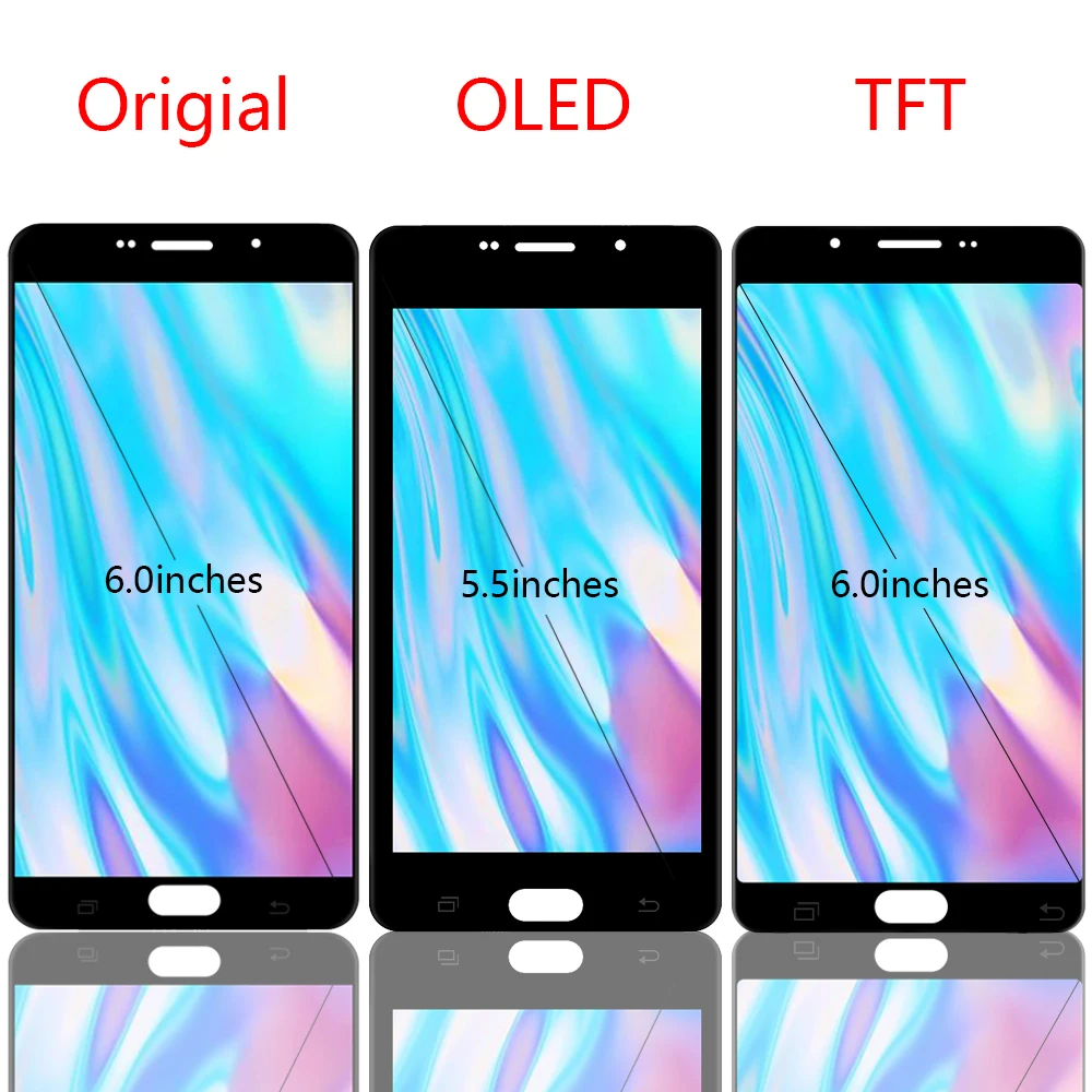 100% протестированный ЖК-дисплей для Samsung Galaxy A9 Pro 2016 A910 A9100 A910F сменный дигитайзер