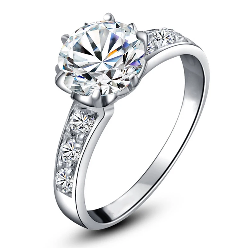 

S925 Sterling Silver Ring for Women Six-claw Snowflake Special Engagement Luxury Wedding Party Gift Fine Original Design Jewelry