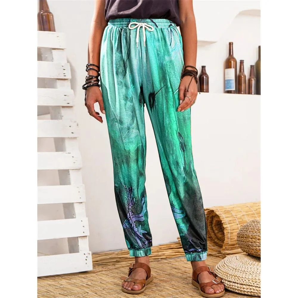 

2021 Summer Tie-Dye Gradient Sweatpants Plus Size 5XL Unisex Fitness Harem Pants Elastic Waist Oversized Jogger Trousers