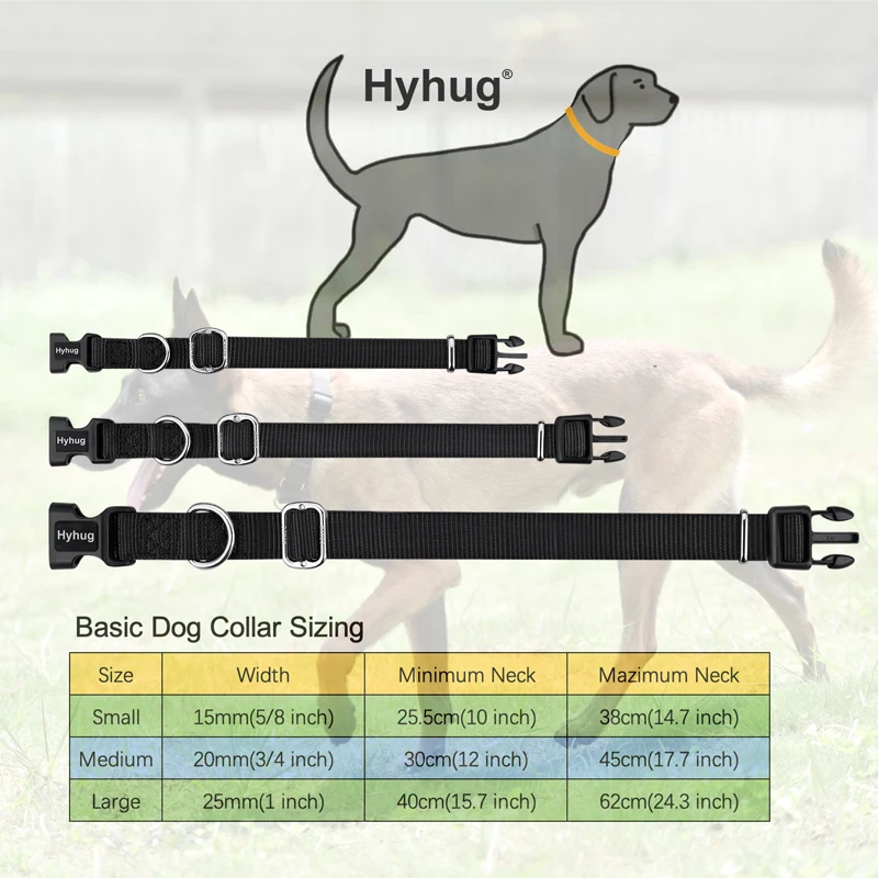 Фото Классический классический ошейник для собак Hyhug Pets, уникальный дизайн для регулировки Triglide slide, можно прикрепить Именную Бирку №4