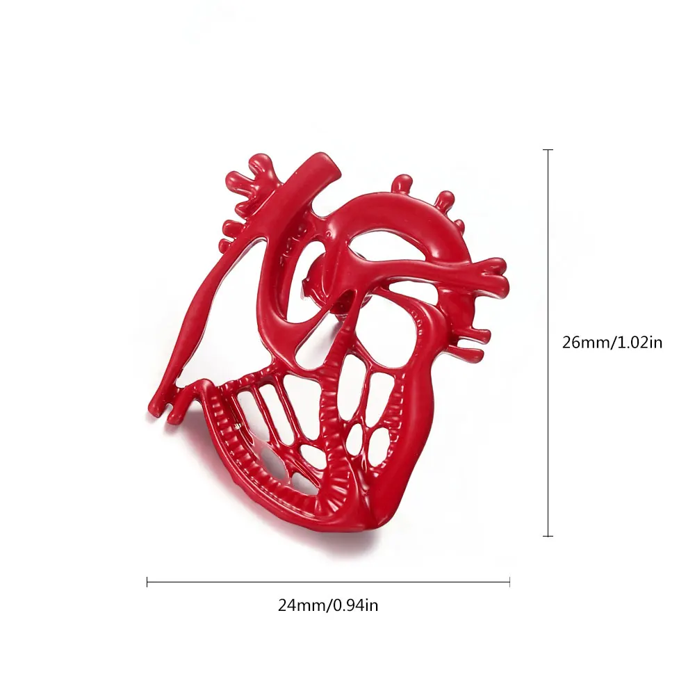 

DCARZZ Cute anatomy Heart Brooch Medical Red Enamel Pin Trendy Jewelry Doctor Nurse Hospital Badge Lapel Pins Women Gifts