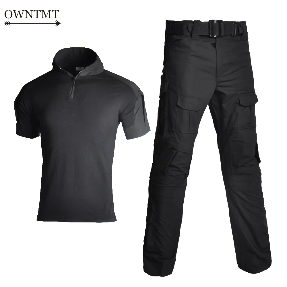 Тактическая Военная форма Летняя короткая рубашка армейская тактические штаны с