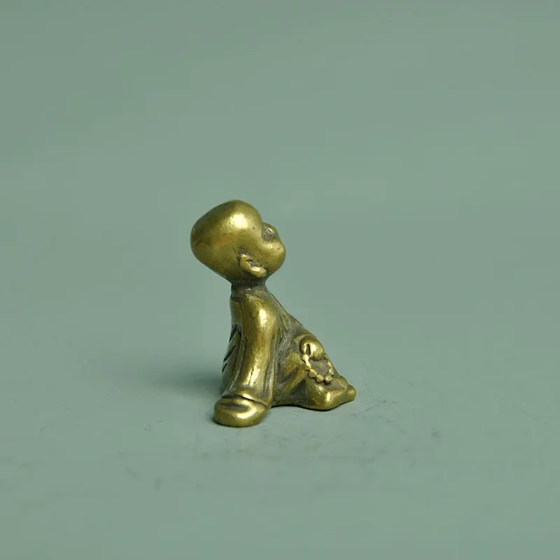 Китайская коллекция фэн-шуй бронзовый монах маленькое искусственное украшение