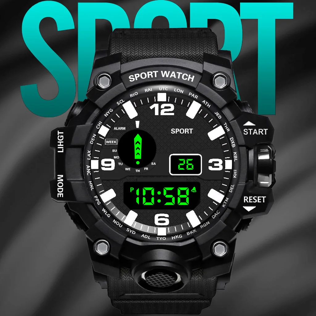

Men LED Digital Watches Fashion Silicone Strap Sport Waterproof Watch For Man Date Army Military Clock relogio masculino