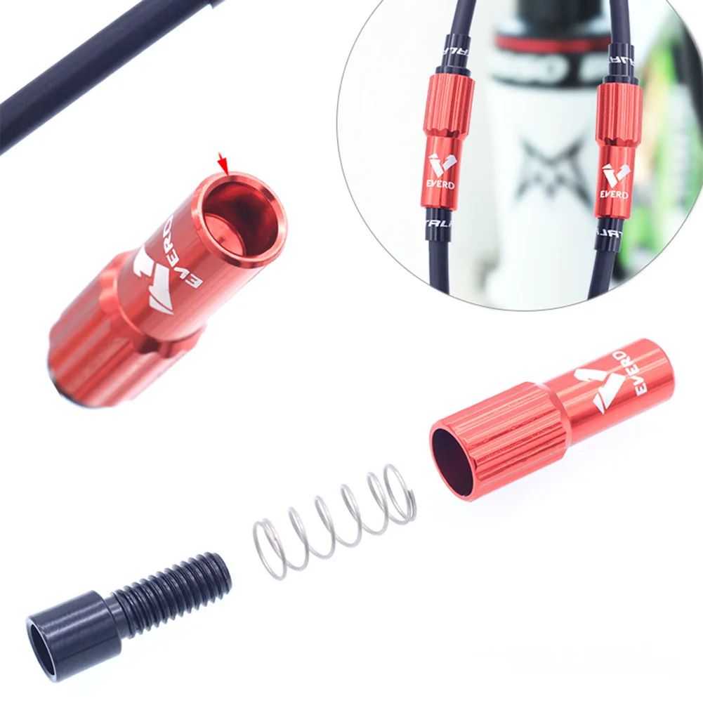 2 stücke bike getriebe kabel teller aderendhülsen inline getriebe schaltwerk länge schraube barrel mtb fahrrad aluminium legierung cnc