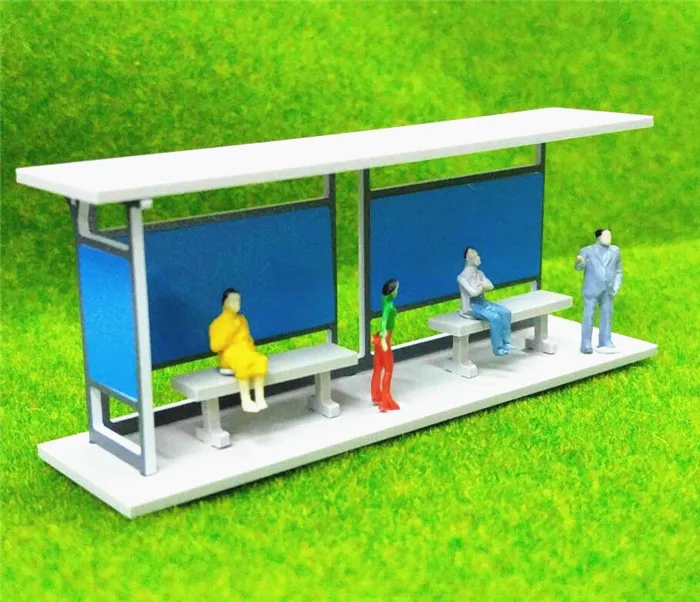 1:87 шкала HO для строительства строительной модели укрытие остановка автобуса |