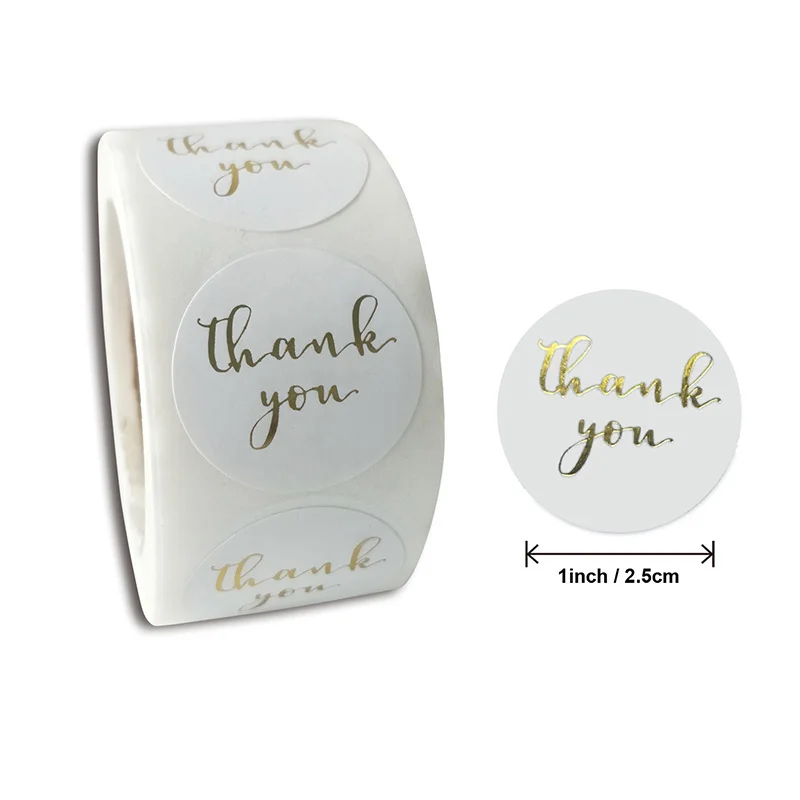 

500pcs Thank You Handmade Stationery Stickers Kraft Paper Sticker Sealing Labels Scrapbooking for Package Gift Party Supplies