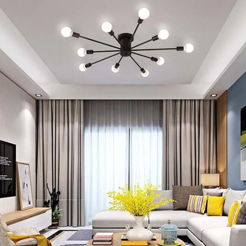 Винтажная металлическая Звездная люстра светильник в стиле ретро люстры пауки