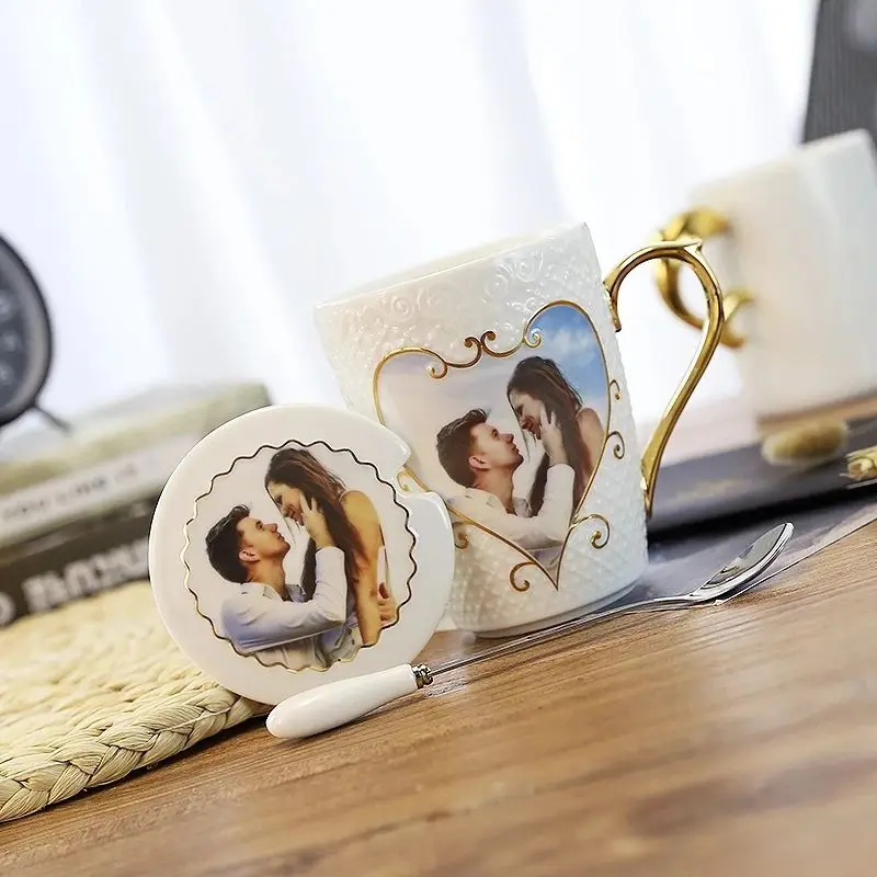 

Personalized Photo Mug Custom Photo Mug Coffee Mug with Spoon Personalized Wedding Gift Bridesmaid Gift Anniversary Gift