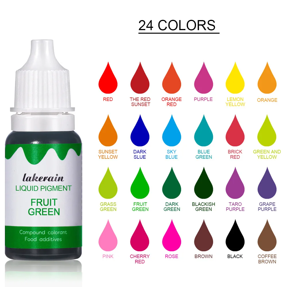 24 Colors Moisturizing Lip Gloss DIY Material Kit Food Coloring Lipgloss Base Gel Pigment Water&Oil Dual-use Pigment Liquid Lip