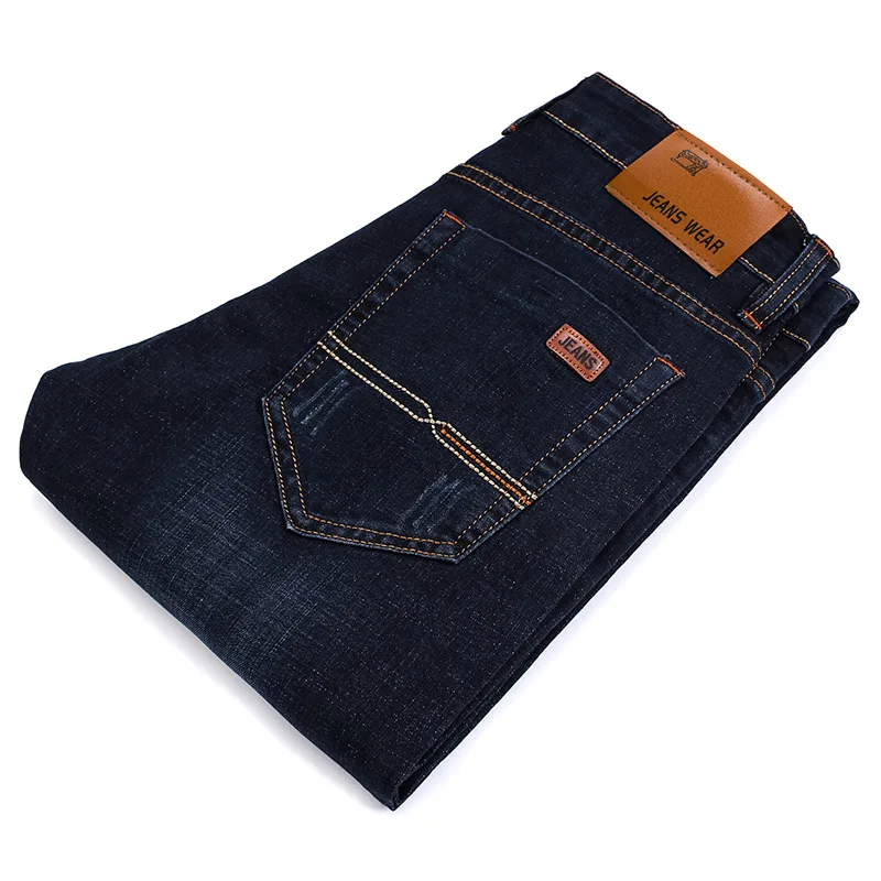 Брендовый Деловой Повседневный мужской классический хлопок брюки джинсы стрейч