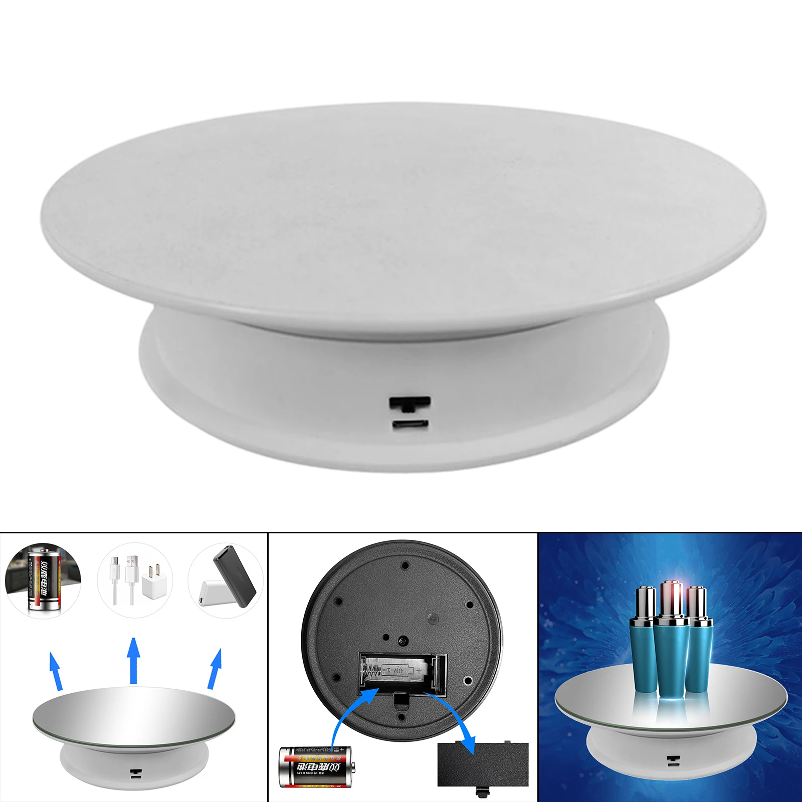 

8,0 'вращающаяся подставка для дисплея с питанием от USB для фото-и видеосъемки