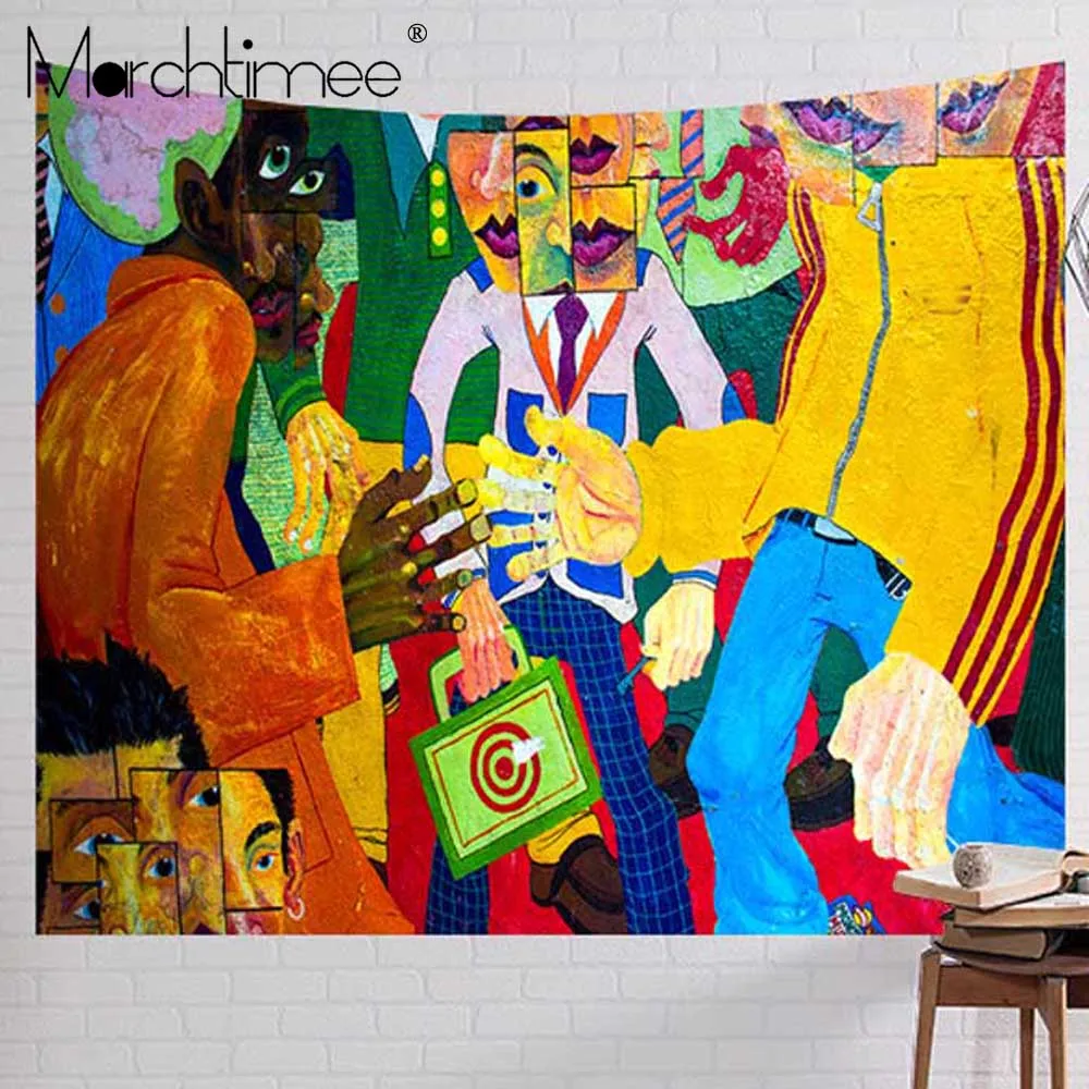 Полиэстер Хиппи Мандала шаблон гобелен абстрактная живопись искусство