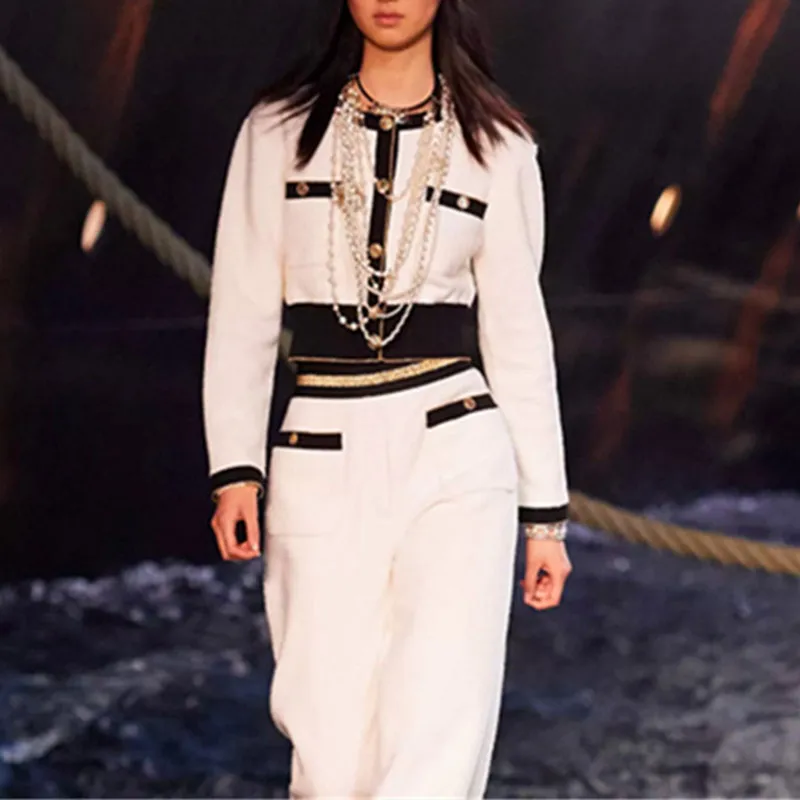 2019 Осенняя укороченная куртка женская уличная подиумная однобортная с длинным