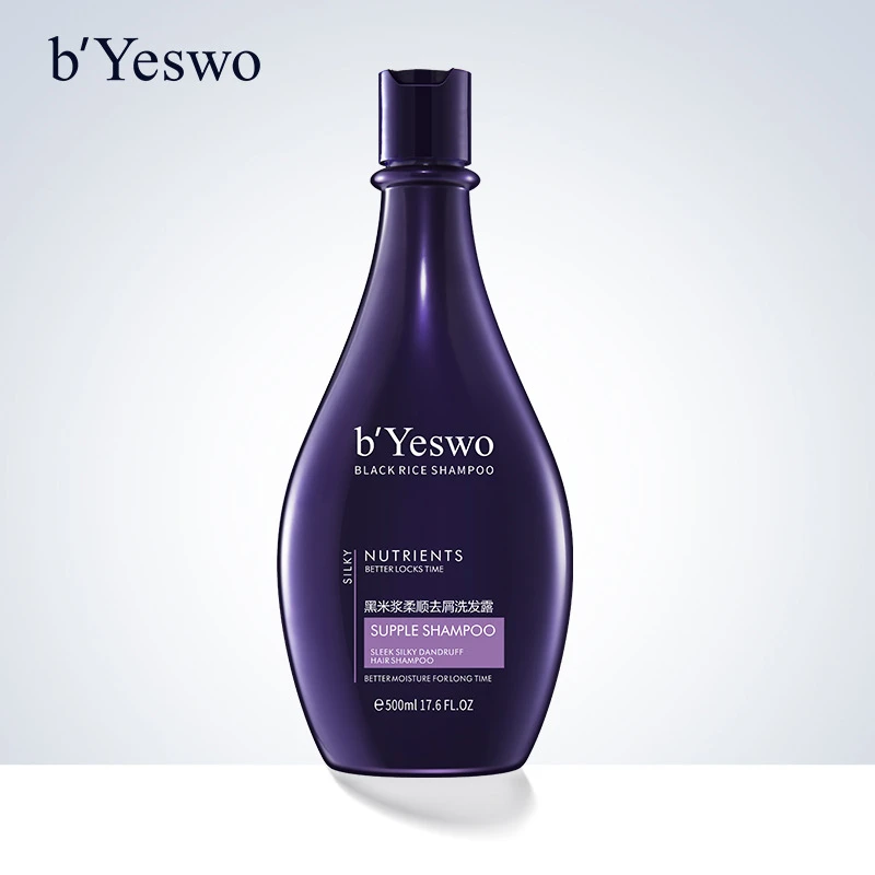 B'Yeswo черный рисовый Мягкий Шампунь против перхоти освежающий Глубокое очищение