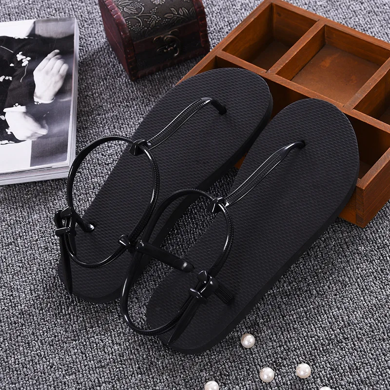 Летняя женская обувь женские сандалии-вьетнамки на ремешке с ремешками лодыжках