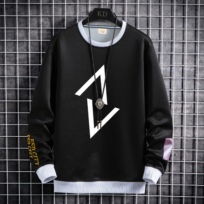 Осень 2020 пуловер свитер мужская повседневная трендовая свободная футболка с