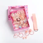 Детский милый комплект аксессуаров для волос, 18 шт.партия, детские заколки для волос из ткани с мультяшным рисунком и бантом, заколки для волос принцессы, головной убор для девочек, подарки 