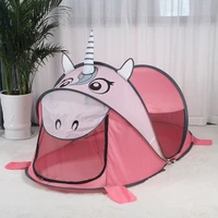 lazychild portable kids play tent house princess castle present flag folding teepee unicorn childrens tents outdoor toys gifts