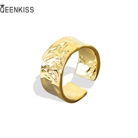 qeenkiss rg6486 fine jewelry%c2%a0wholesale%c2%a0fashion%c2%a0%c2%a0woman%c2%a0girl%c2%a0birthday%c2%a0wedding gift hammering round 18kt gold white gold open ring