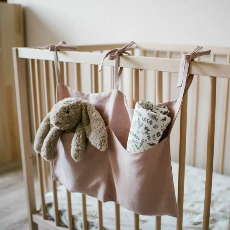 

New Baby Crib Organizer Bed Hanging Storage Bag For Baby Essentials Multi-Purpose Baby Bed Organizer Hanging Diaper Toys Tissue