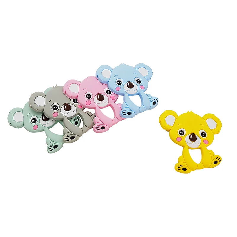 Chenkai 50PCS Silicone Koala Teether Baby Animal Teething Food Grade For DIY Chewable pendant Nursing Bracelet Toys BPA Free