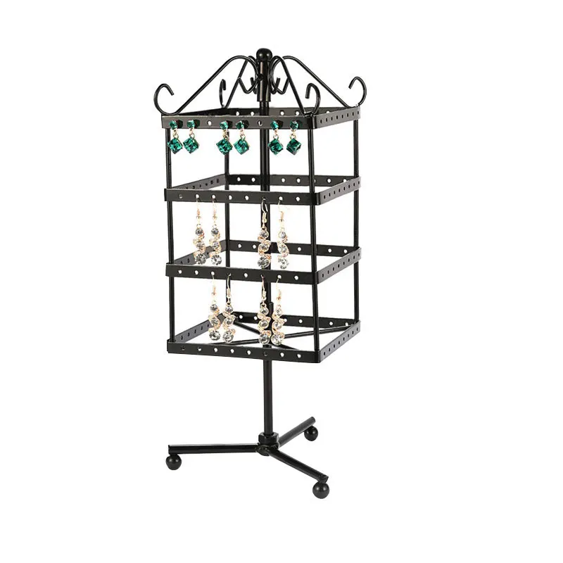 

Подставка для ювелирных изделий, держатель для сережек, витрина для ювелирных изделий, стойка для хранения, металлическая вращающаяся витр...