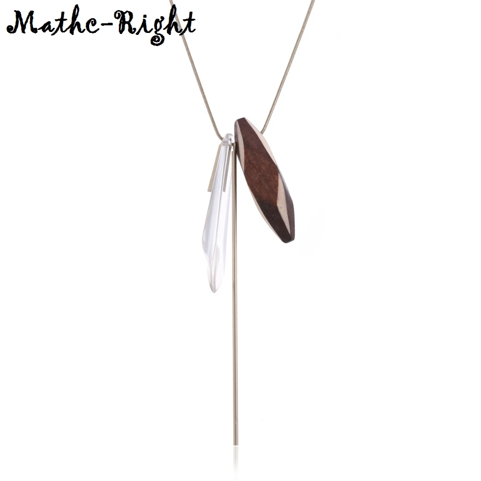 Женские Длинные ожерелья и кулоны для женщин ожерелье с деревянными бусинами на