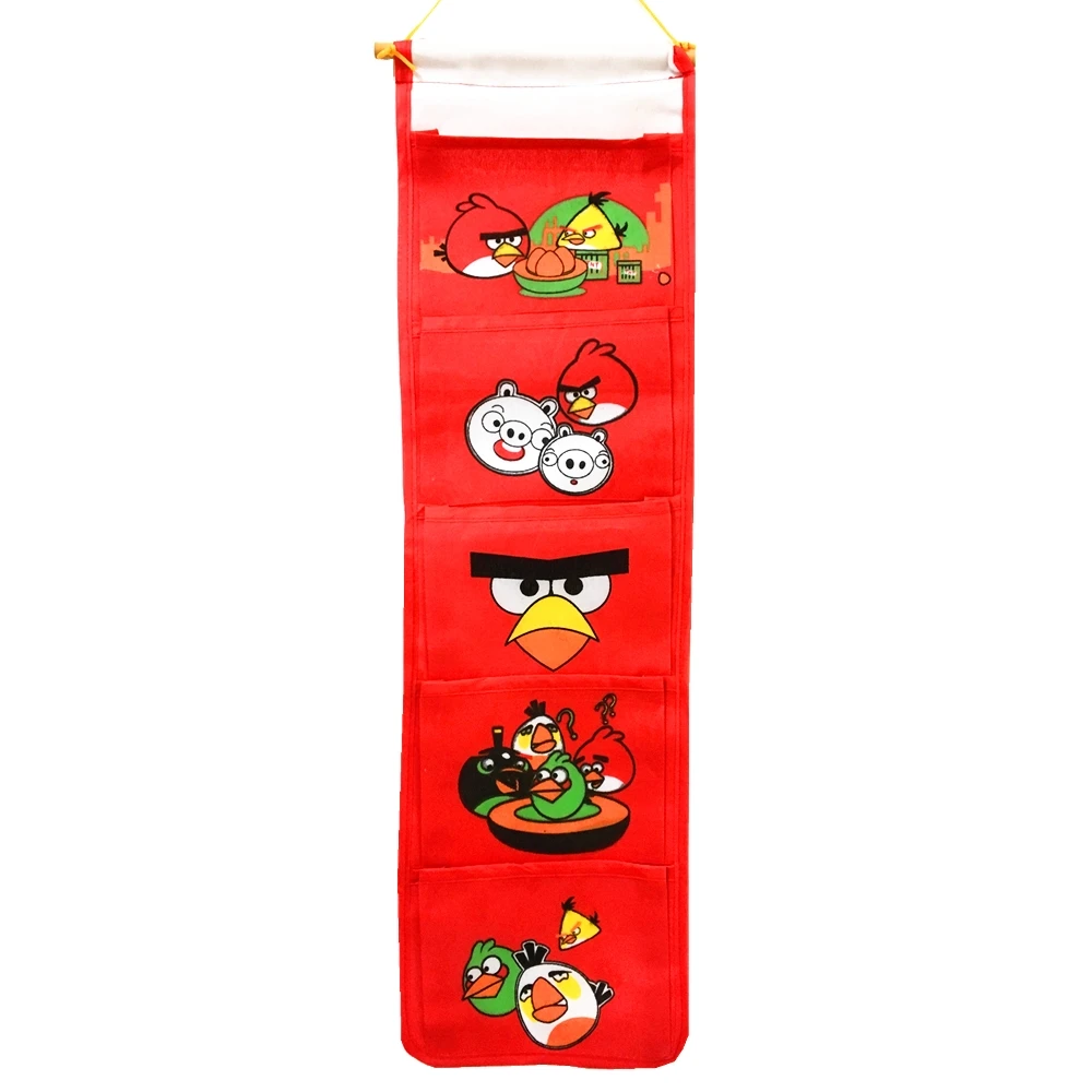 Angry bird Теперь Подарочный крючок мультфильм настенный подвесной для хранения сумка модная игрушка органайзер для макияжа 5 карманов Висячие Сумки для хранения двери ванной - Цвет: Angry bird