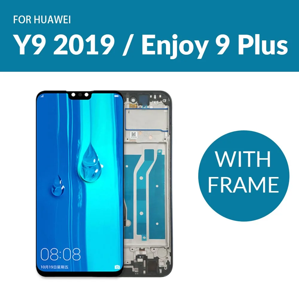 Y9 2019 with Frame Черный ЖК-экран для huawei Y6 Y7 премьер-профессионал дисплей+ Замена сенсорного экрана для huawei Y9 Enjoy 9 Plus Y9 lcd - Цвет: Y9 2019 with Frame