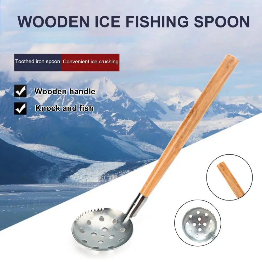 

Ice Fishing Strainer Solid Ergonomics Design Ultra Long Portable Winter Ice Strainer Galvanized Scoop for Outdoor