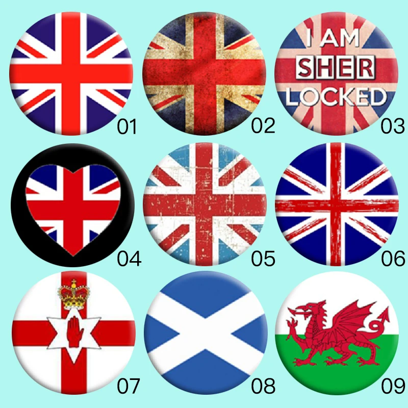 Великобритания национальные серьги с флагом Англия Wales Scotland Северная Ирландия