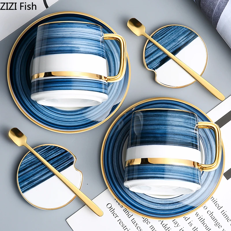 Набор кофейных кружек в скандинавском стиле керамическая чашка и блюдце с