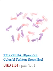 TOYZHIJIA/20 шт./лот; модные босоножки на высоком каблуке; туфли в кукольном стиле с фиксированным ремешком и бантом для кукол Барби; разные цвета