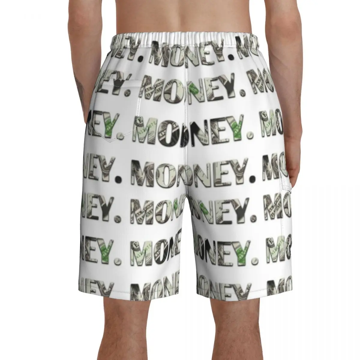 

Money Board Shorts Funny Beach Swimming Trunks Polyester Men Swim Trunks
