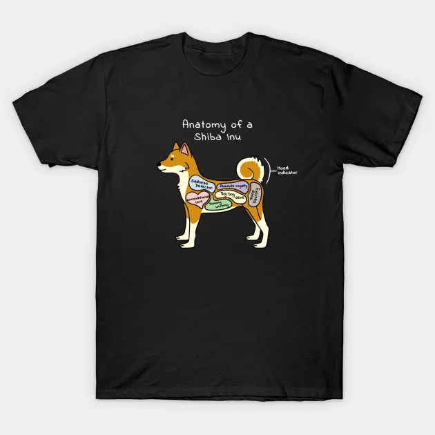 Для мужчин футболка Анатомия Косплей Shiba Inu женщин футболка|Мужские футболки| |