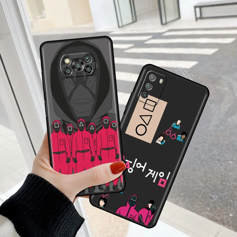 

Squid Game Case for Xiaomi Poco X3 NFC M3 Pocophone F1 F3 GT Redmi K40 Pro For Mi 10T Pro Soft Phone Cover
