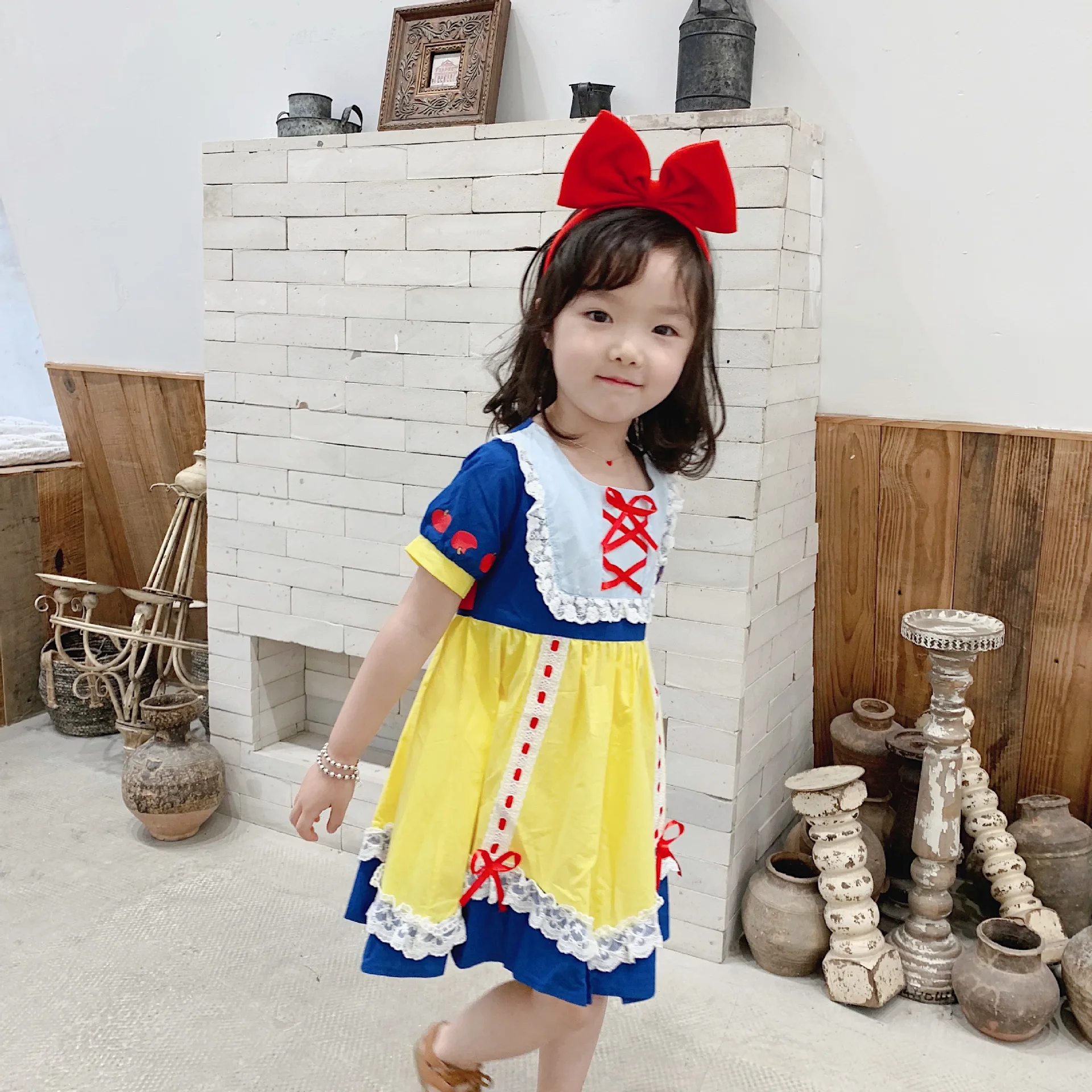 Tonytaobaby New Dress Girl's Cotton Open Back Love Girls Princess |