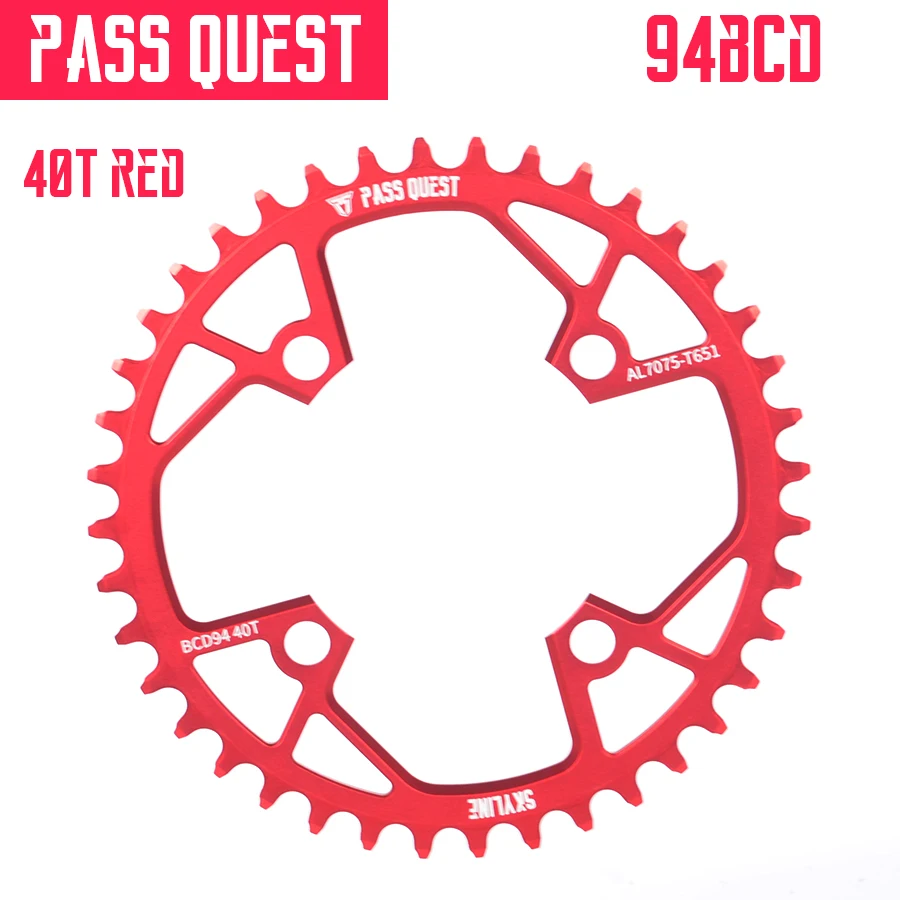 

PASS QUEST 94BCD MTB mountain bike chain wheel bicycle narrow wide chainring sprocket 32T 34T 36T 38T 40T crankset tooth plate