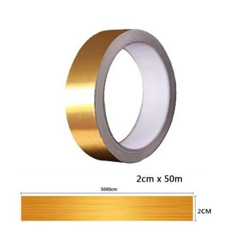 0 5/1/2*5000 см Серебристая/Золотистая клейкая Полоса для напольной плитки стикер