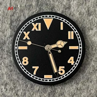 retro 28 5mm watch dial w watch hands green luminous modified dial for nh35nh36 movement upgrade parts