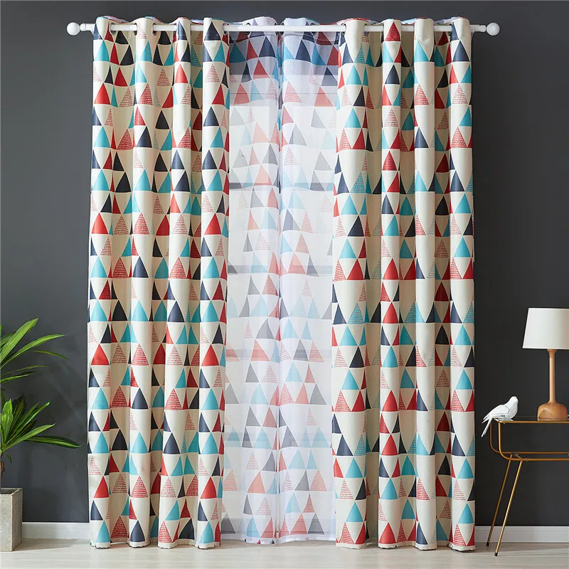 Затемняющие красные шторы YokiSTG геометрические Оконные Занавески для гостиной