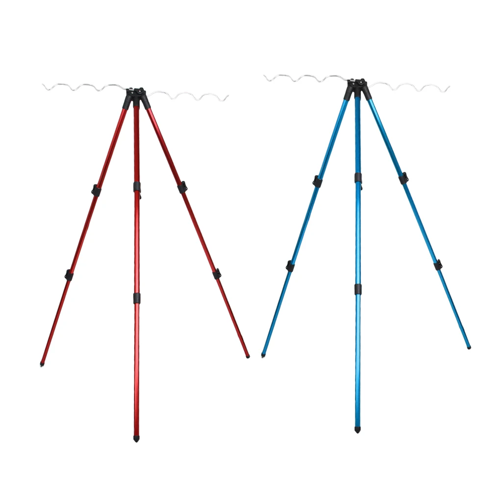 

Fishing Rod Tripod Stand Portable Aluminum Alloy Telescopic Fishing Pole Holder Mount Bracket for 7 Rods