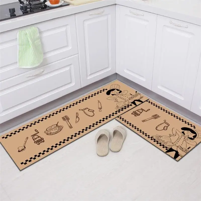 

Long Kitchen Mat Bath Carpet Cartoons Floor Mats Home Entrance Doormat Anti-slip Absorbent Bathroom Rug Home Floor Decoration