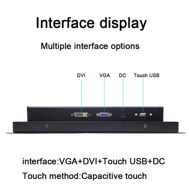 10 12 15 17 inch Embedded industrial mini pc monitor Capacitive touch Screen With VGADVITouch USB interface computer monitor