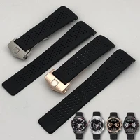 rubber watchbands for tag heuer grand carrera watch accessories waterproof strap 22 24mm soft silicone watch band watch bracelet